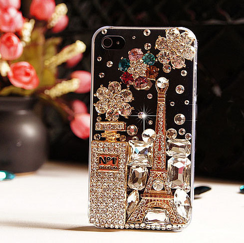 Perfume Bottles With Eiffel Tower Cover Cell Phone Casefor Iphone 4 Or Iphone 4s---e13